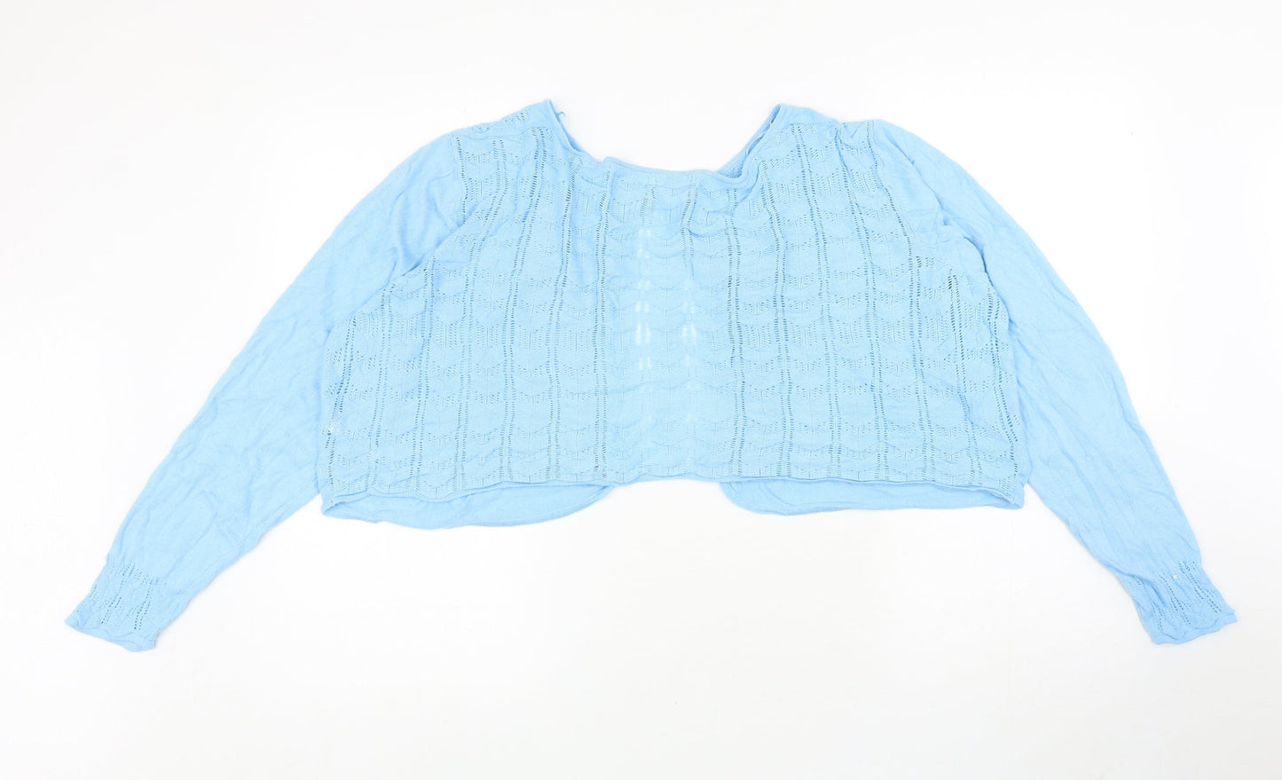 Monsoon Womens Blue Boat Neck Viscose Shrug Jumper Size XL - Hook and Eye