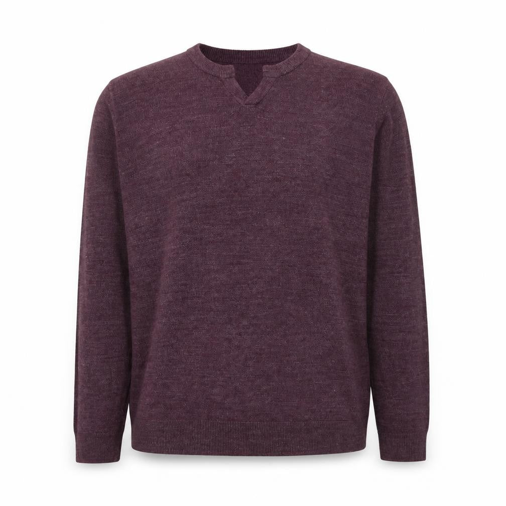 Atlantic Bay Mens Purple V-Neck Acrylic Pullover Jumper Size M