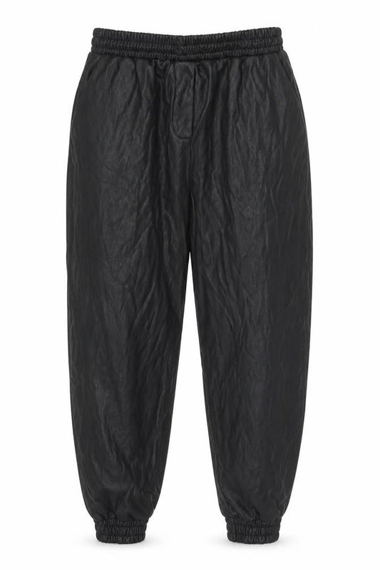 New Look Womens Black Polyurethane Jogger Trousers Size 10 L26 in Regular Drawstring