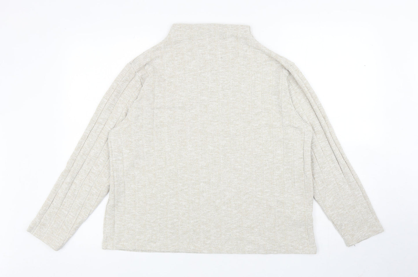 Marks and Spencer Womens Beige Mock Neck Viscose Pullover Jumper Size 18