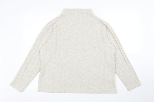 Marks and Spencer Womens Beige Mock Neck Viscose Pullover Jumper Size 18