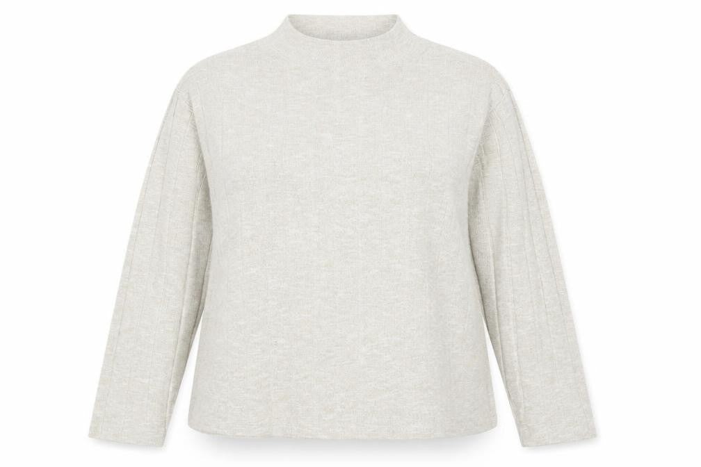 Marks & Spencer Womens Beige Mock Neck Viscose Pullover Jumper Size 18