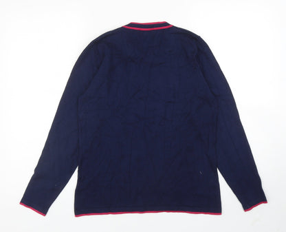 First Avenue Womens Blue Round Neck Viscose Pullover Jumper Size S