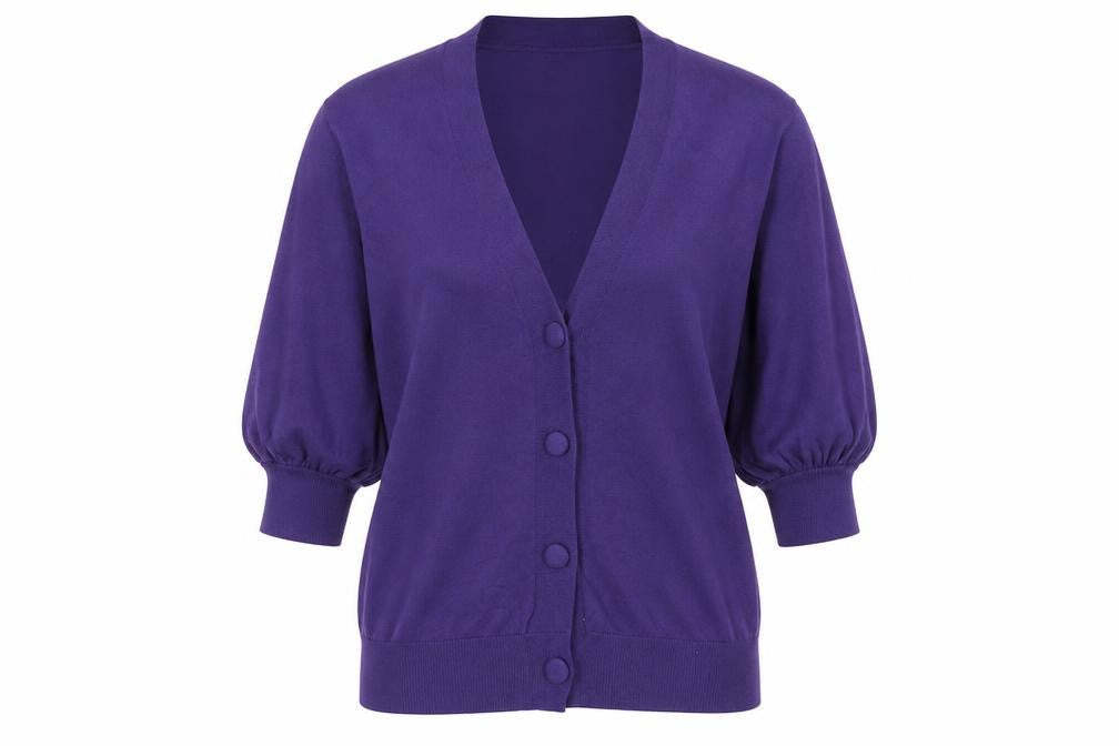 Heartbreak Womens Purple V-Neck Polyamide Cardigan Jumper Size 8