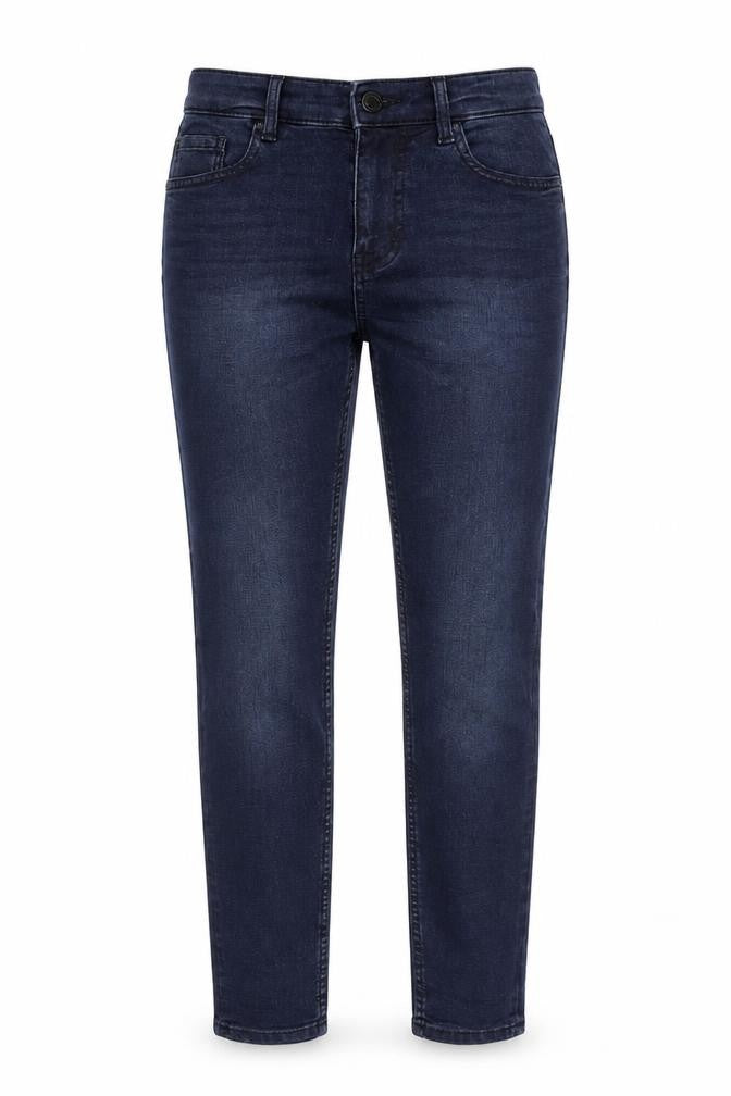 Marks & Spencer Womens Blue Cotton Skinny Jeans Size 6 L27 in Regular Zip