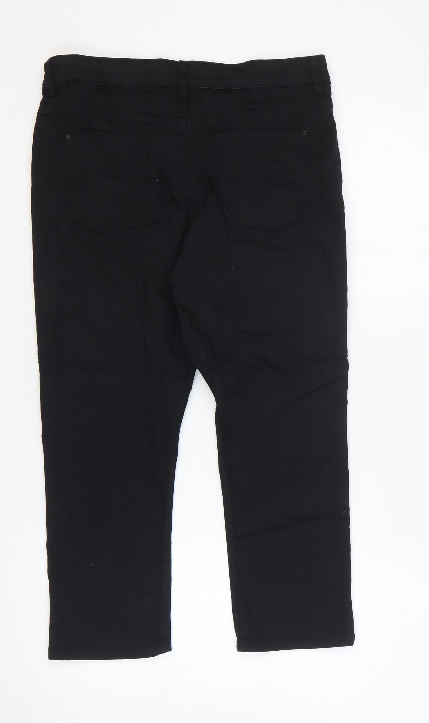 Marks and Spencer Womens Black Cotton Skinny Jeans Size 12 L21 in Regular Zip