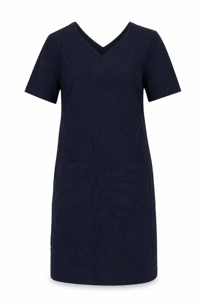 Marks & Spencer Womens Blue Linen A-Line Size 6 V-Neck Pullover