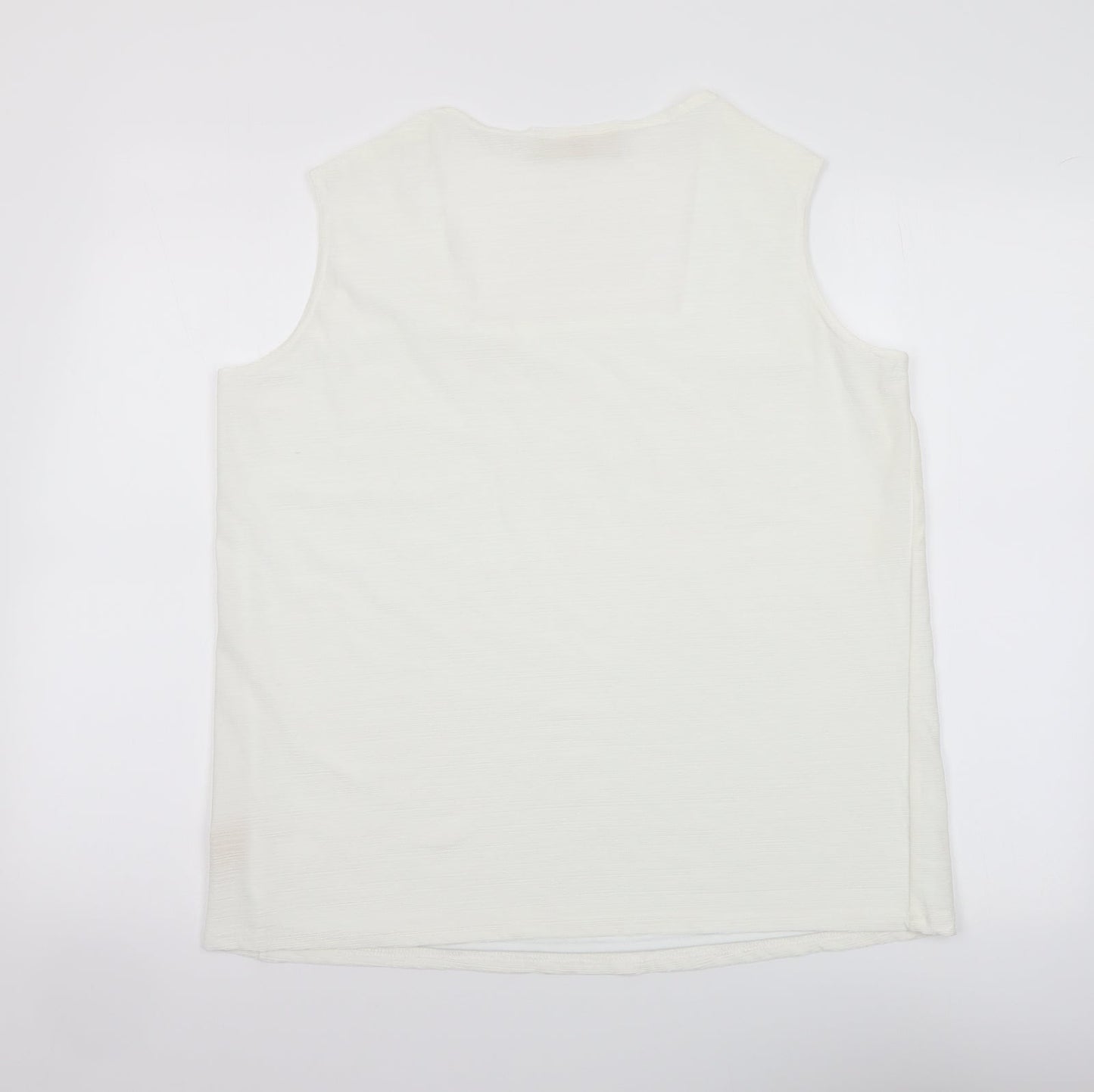 Ann Harvey Womens Ivory Polyamide Basic Tank Size 18 Square Neck