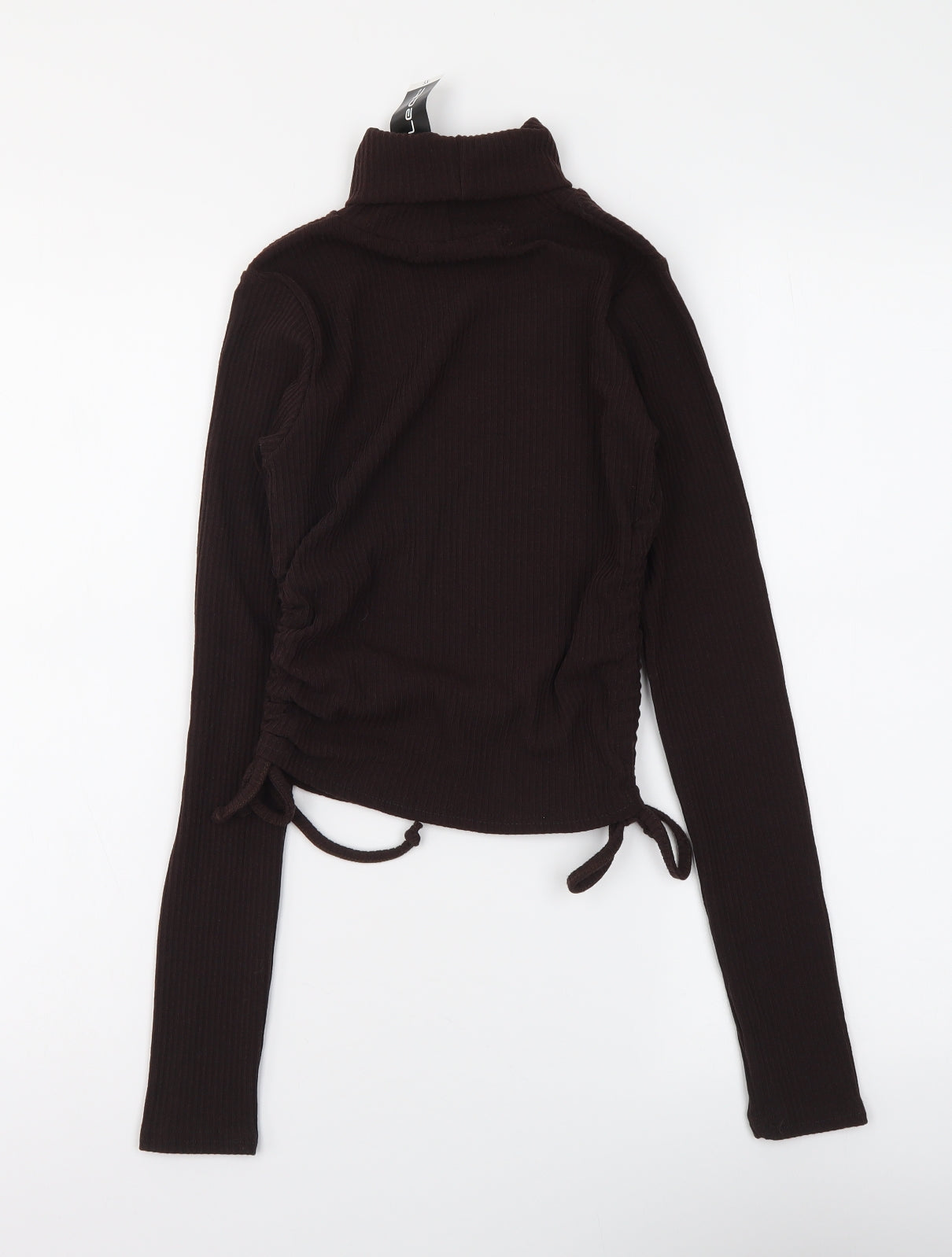Selected Womens Brown Polyester Basic Blouse Size XS Roll Neck