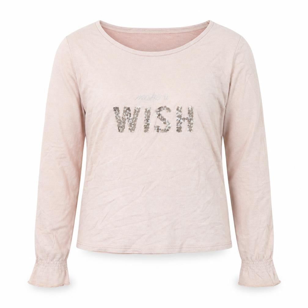 Fashion House Womens Pink Polyester Basic Blouse Size 10 Boat Neck - Make a wish