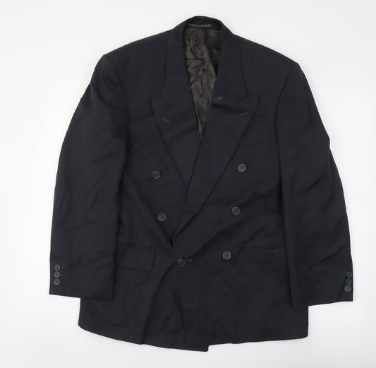 Marks and Spencer Mens Grey Striped Polyester Jacket Suit Size M