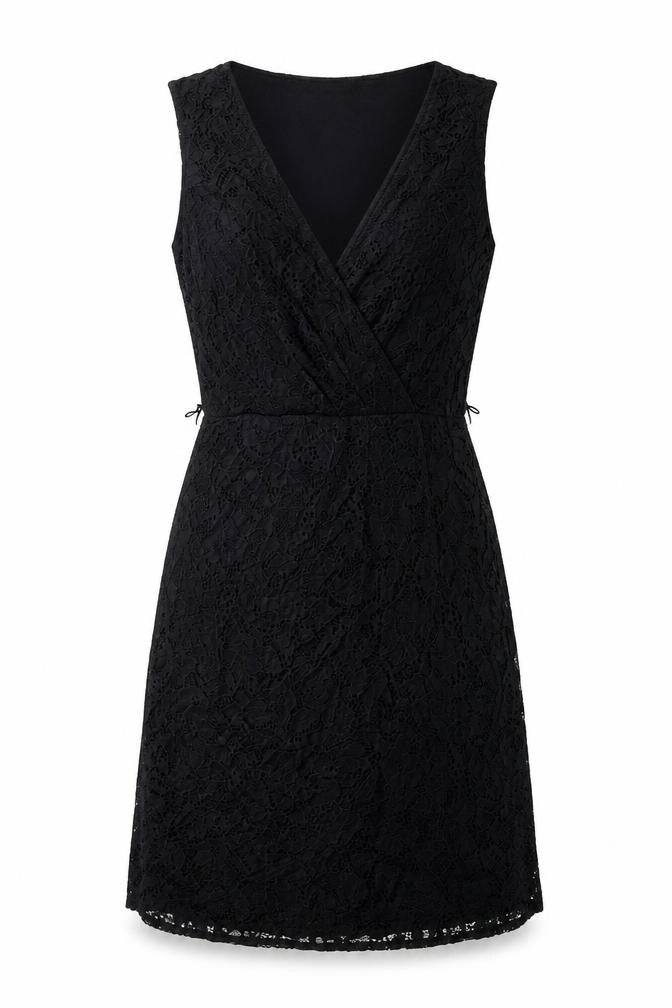 Yuni Womens Black Cotton Fit & Flare Size 10 V-Neck Pullover