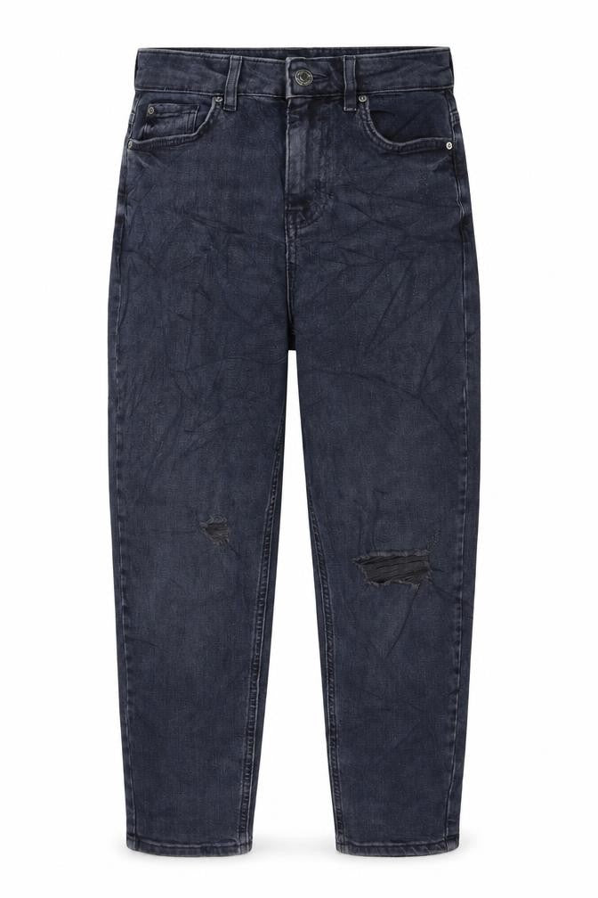 Marks & Spencer Womens Blue Cotton Mom Jeans Size 8 L27 in Regular Button