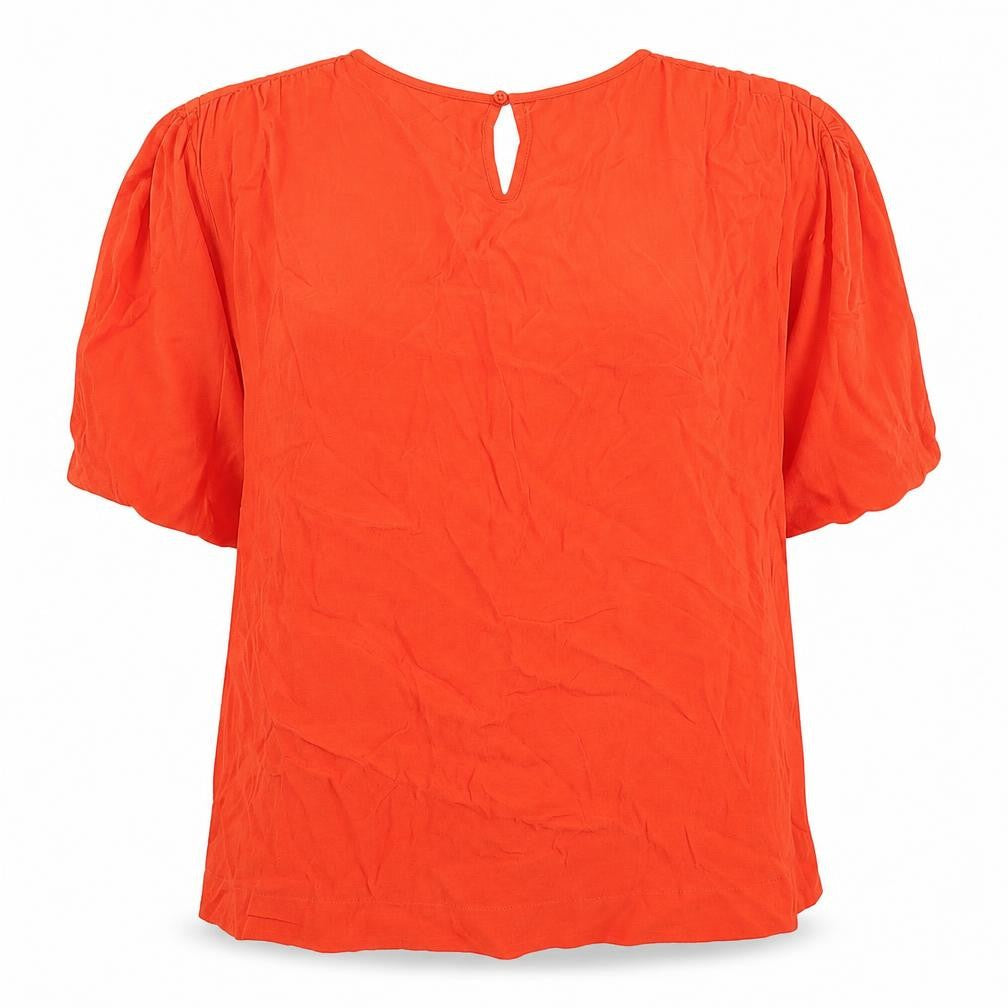 River Island Womens Orange Viscose Basic T-Shirt Size 14 Round Neck