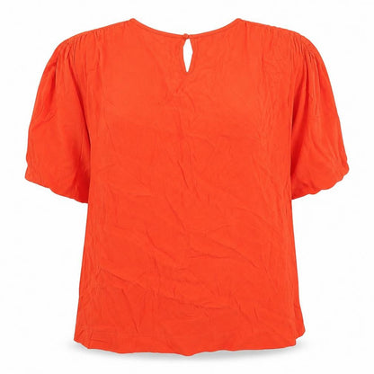 River Island Womens Orange Viscose Basic T-Shirt Size 14 Round Neck