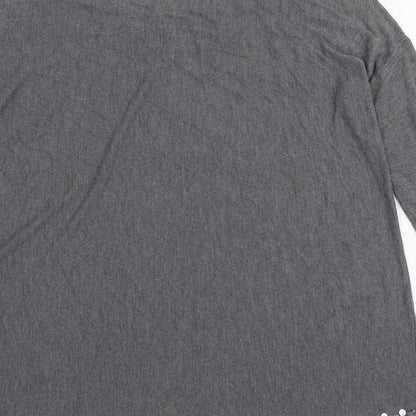 Phase Eight Womens Grey Viscose Basic Blouse Size S Scoop Neck