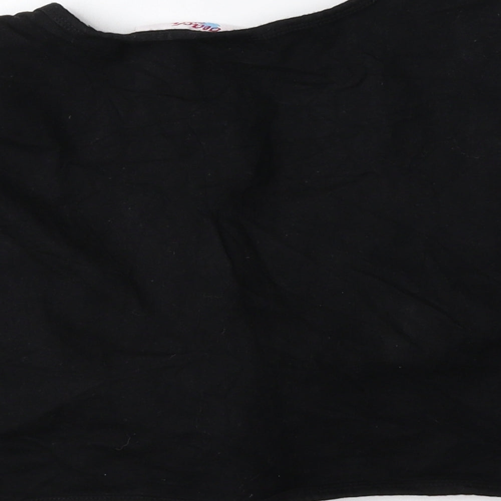 Beach Time Womens Black V-Neck Cotton Cardigan Jumper Size 10 - Cropped, Tie