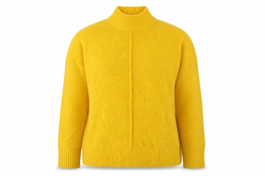 New Look Womens Yellow Mock Neck Acrylic Pullover Jumper Size S