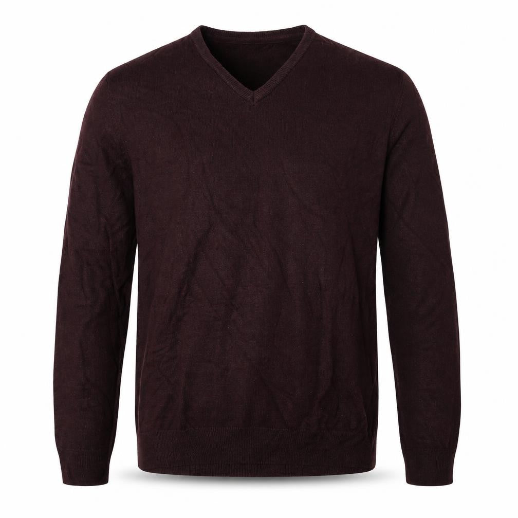 Marks & Spencer Mens Purple V-Neck Acrylic Pullover Jumper Size M