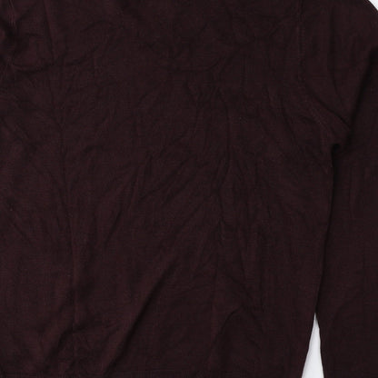 Marks & Spencer Mens Purple V-Neck Acrylic Pullover Jumper Size M