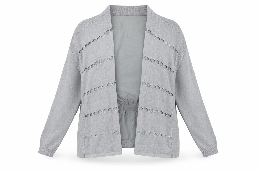 Per Una Womens Grey V-Neck Acrylic Cardigan Jumper Size 14