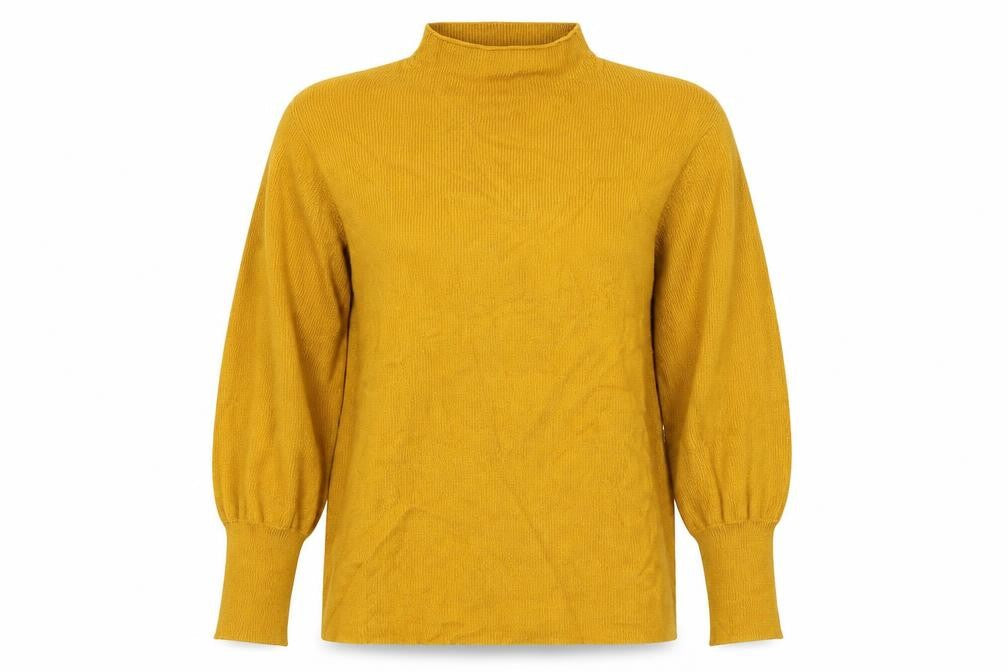 Peacocks Womens Yellow High Neck Viscose Pullover Jumper Size 14