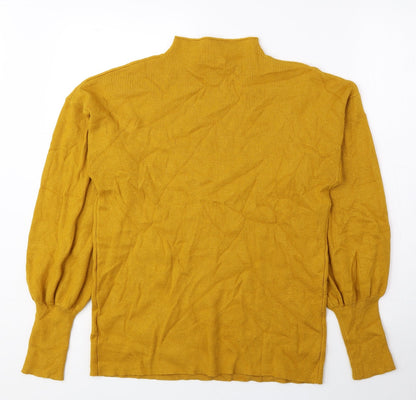 Peacocks Womens Yellow High Neck Viscose Pullover Jumper Size 14