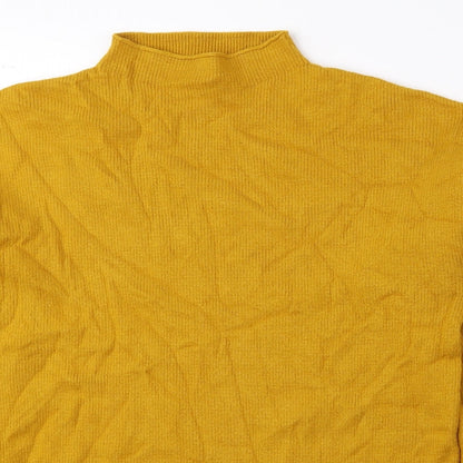 Peacocks Womens Yellow High Neck Viscose Pullover Jumper Size 14