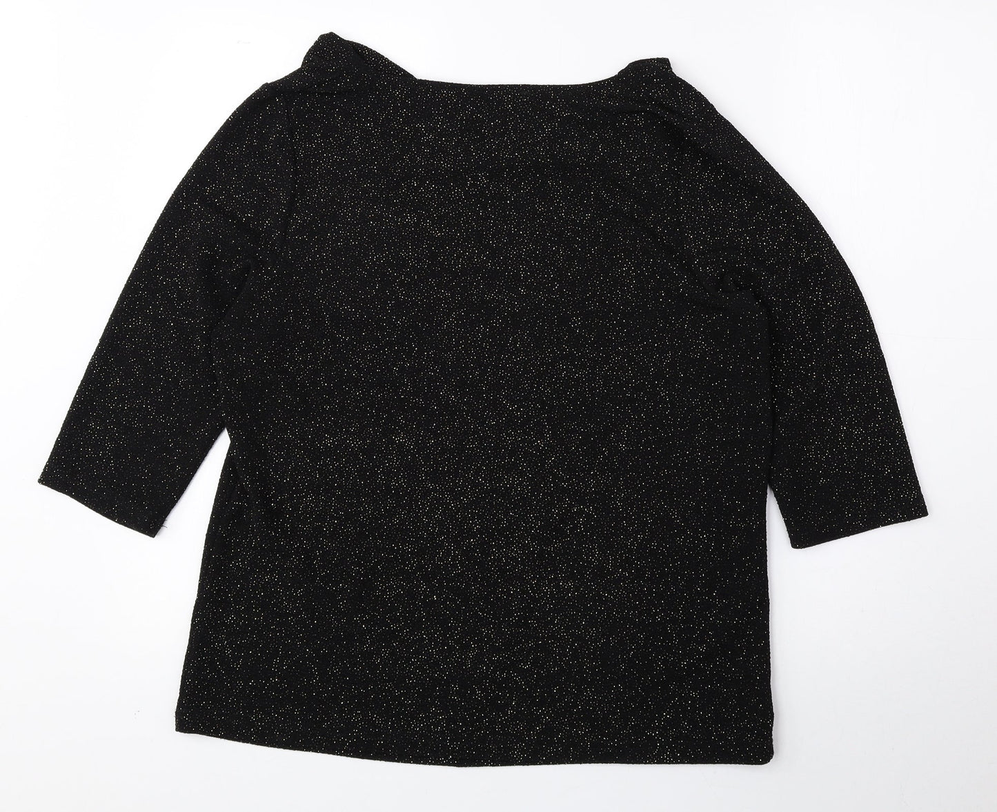Anna Rose Womens Black Polyester Basic Blouse Size L Cowl Neck