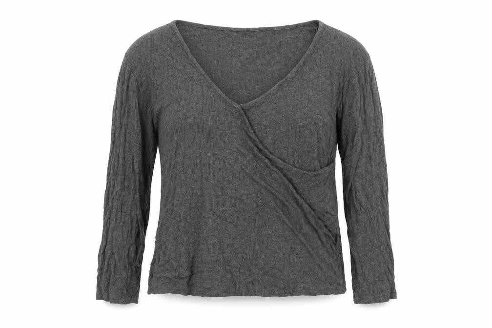 Primark Womens Grey Elastane Basic T-Shirt Size L V-Neck