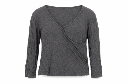 Primark Womens Grey Elastane Basic T-Shirt Size L V-Neck