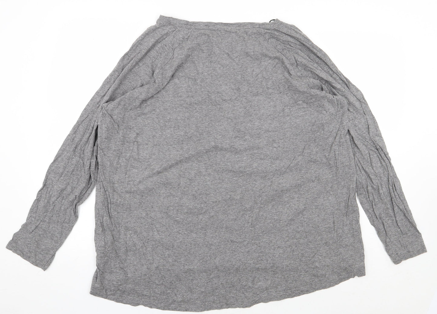Rainbow Womens Grey Cotton Basic T-Shirt Size XL Round Neck - Love Heart Print