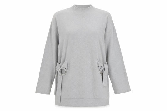 Tu Womens Grey Round Neck Acrylic Pullover Jumper Size 14