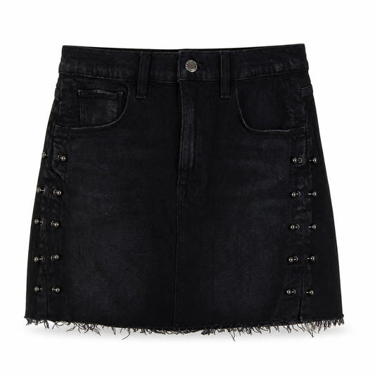 Hudson Womens Black Cotton Mini Skirt Size 27 in Button