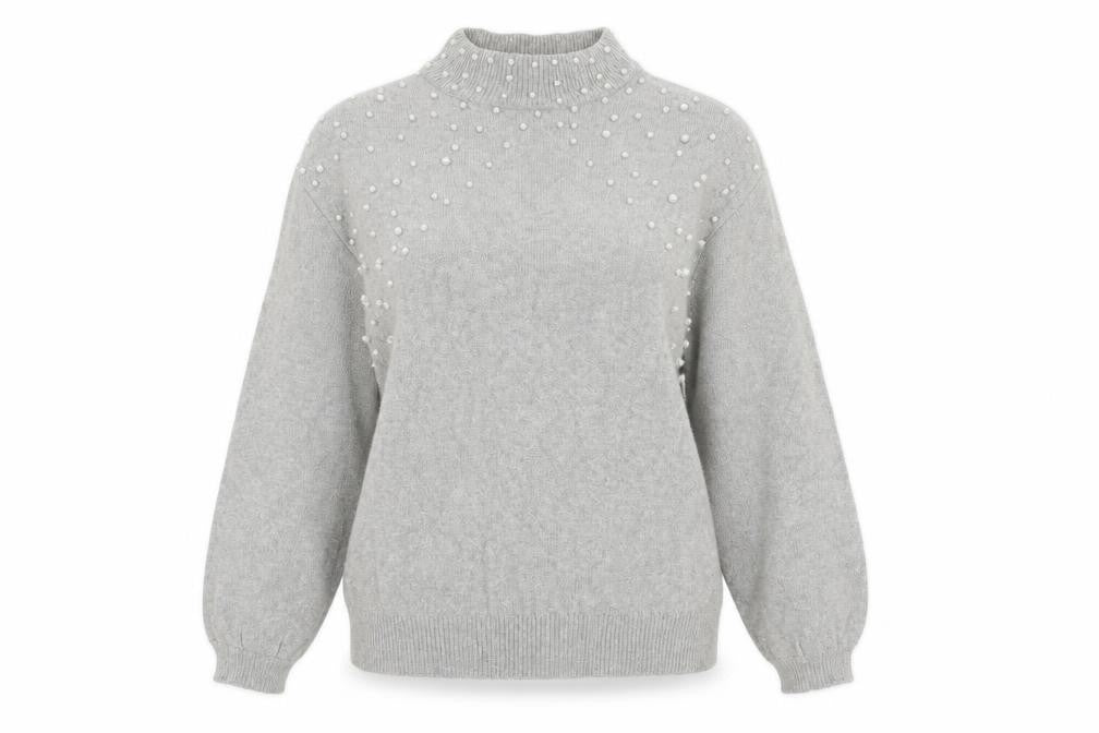 Body Flirt Womens Grey High Neck Polyester Pullover Jumper Size 8