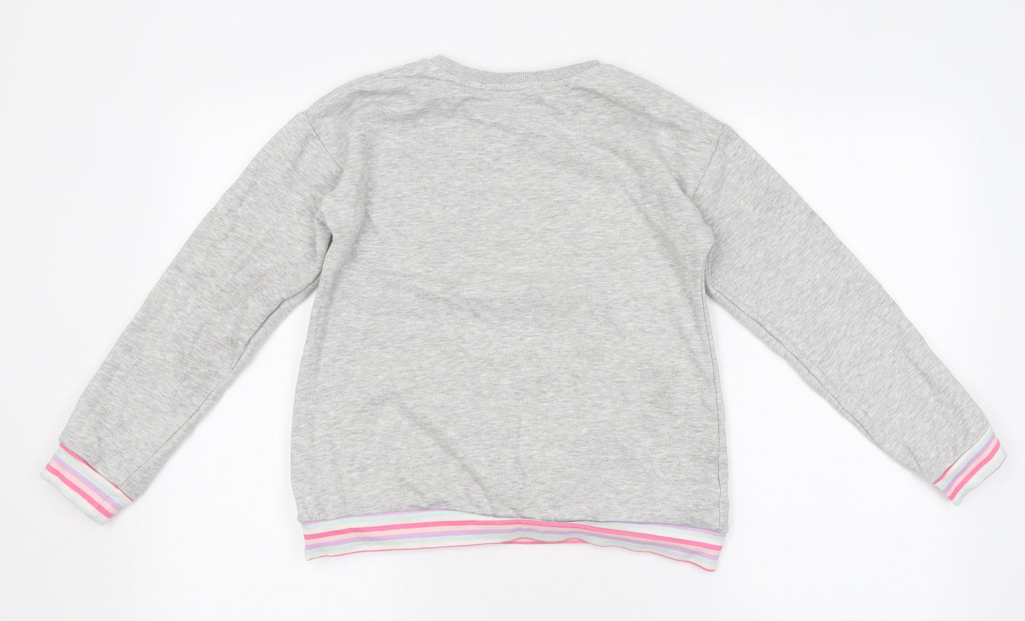 George Girls Grey Round Neck Polyester Pullover Jumper Size 10-11 Years Pullover - Nap Queen