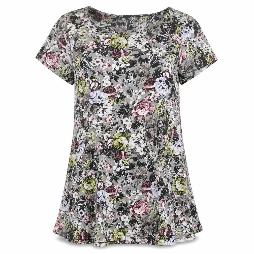 Marks & Spencer Womens Multicoloured Floral Polyester Basic Polo Size 10 Round Neck