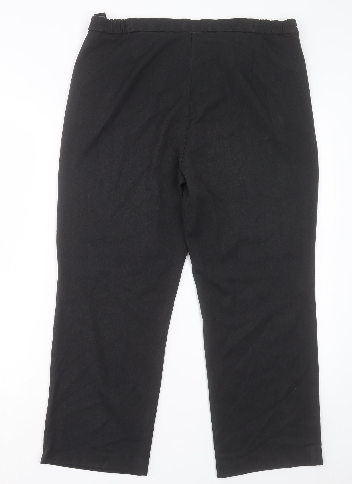 Marks and Spencer Womens Grey Polyester Trousers Size 14 L26 in Slim Button
