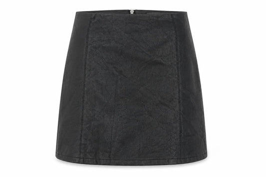 Primark Womens Black Polyurethane A-Line Skirt Size 8 Zip