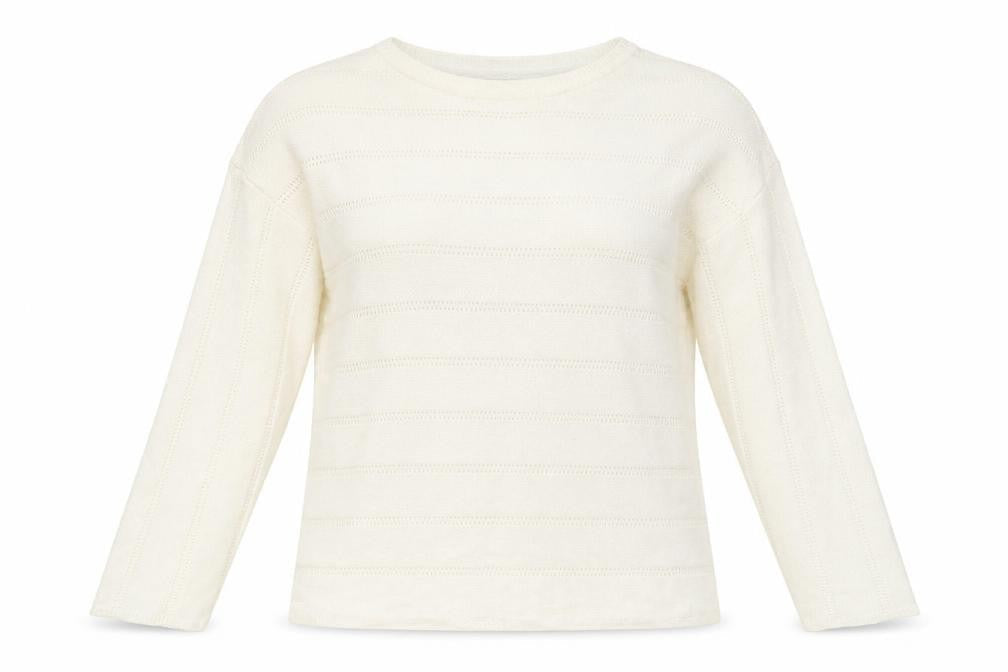 Peacocks Womens Ivory Crew Neck Acrylic Pullover Jumper Size M