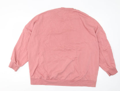 Preloved George Womens Pink Cotton Pullover Sweatshirt Size M Pullover - Back