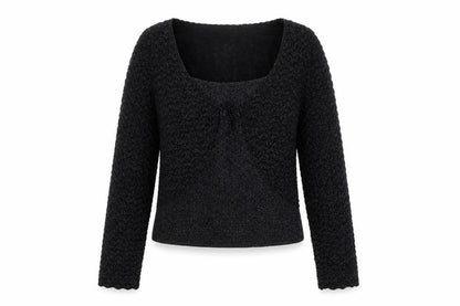EWM Womens Black V-Neck Acrylic Pullover Jumper Size L