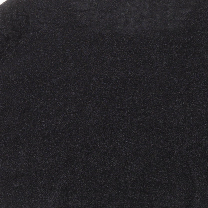 EWM Womens Black V-Neck Acrylic Pullover Jumper Size L