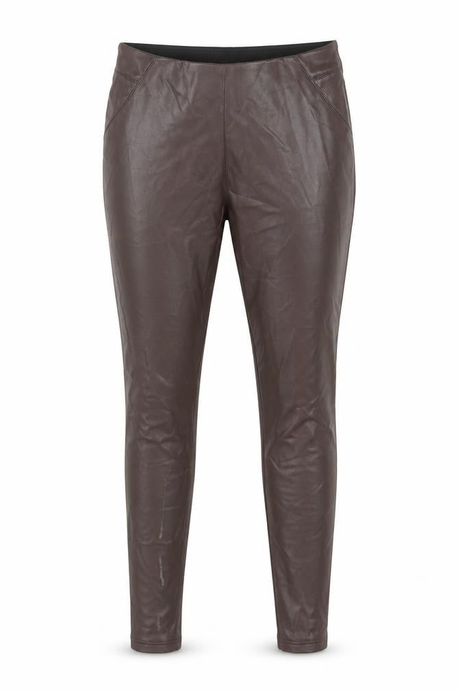TU Womens Brown Polyurethane Trousers Size 12 L29 in Regular