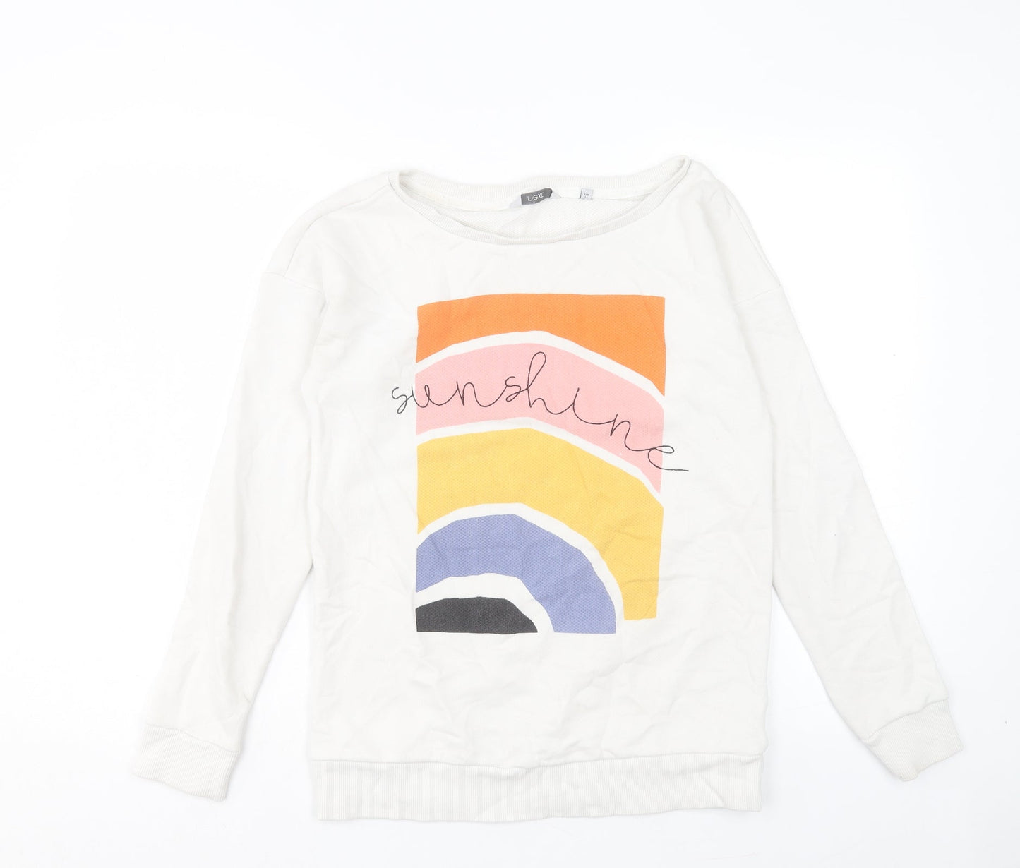 NEXT Womens White Cotton Pullover Sweatshirt Size 6 Pullover - Sunshine
