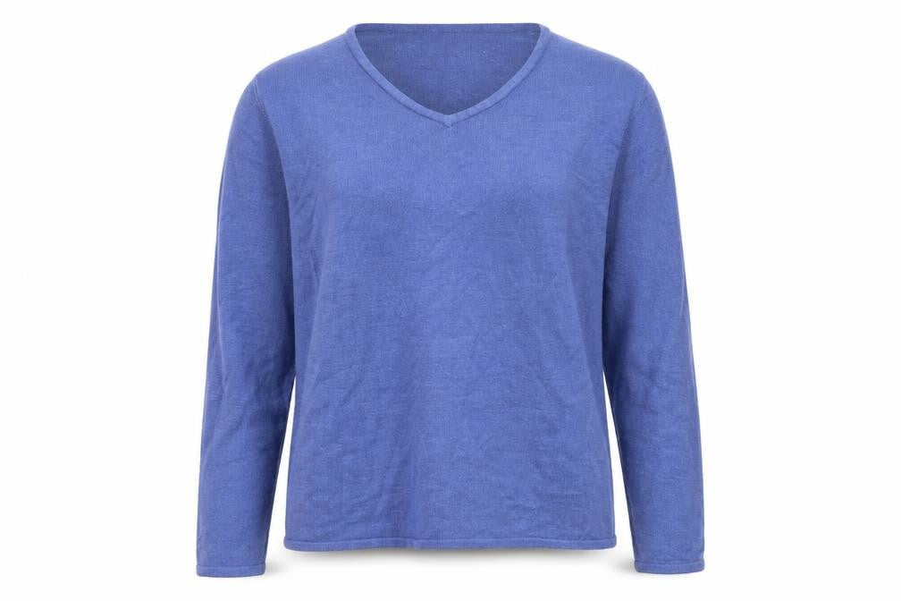 Bonmarché Womens Purple V-Neck Acrylic Pullover Jumper Size M