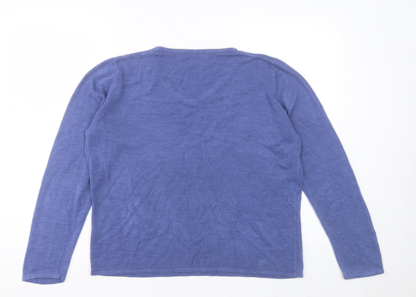 Bonmarché Womens Purple V-Neck Acrylic Pullover Jumper Size M