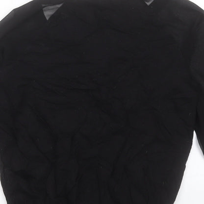 French Connection Womens Black V-Neck Cotton Pullover Jumper Size XS