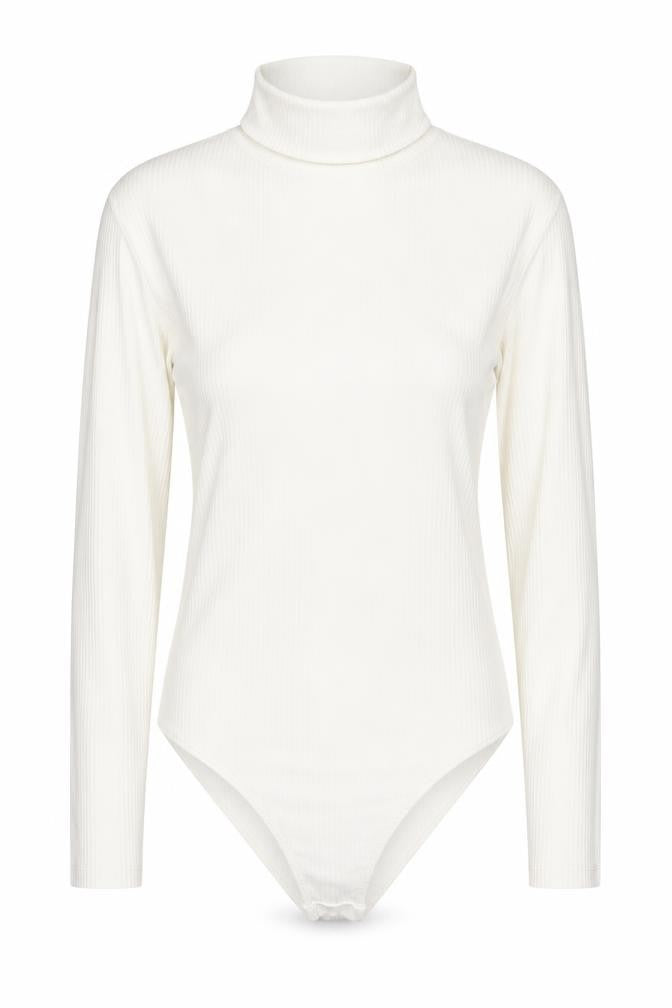 New Look Womens White Polyester Bodysuit One-Piece Size 12 Snap - Ribbed