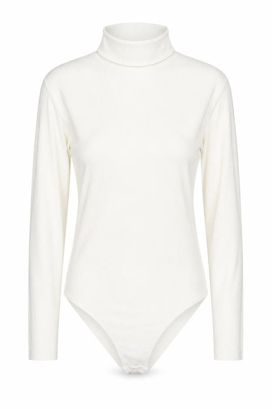 New Look Womens White Polyester Bodysuit One-Piece Size 12 Snap - Ribbed